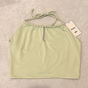 RVCA Sabrina Halter Top Womens Lime twist Green Size Large New With Tag
